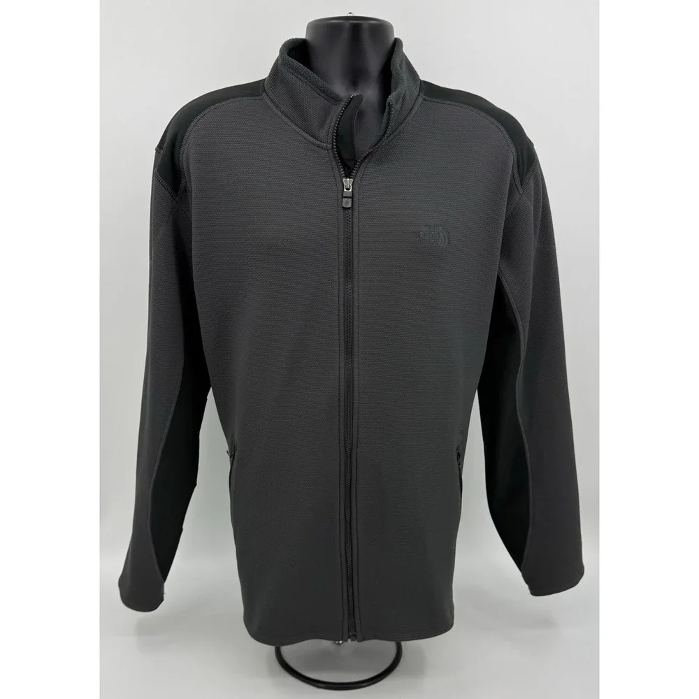 The North Face‎ TKA Stealth Full Zip Fleece Jacket Black & Grey Men's Size XL